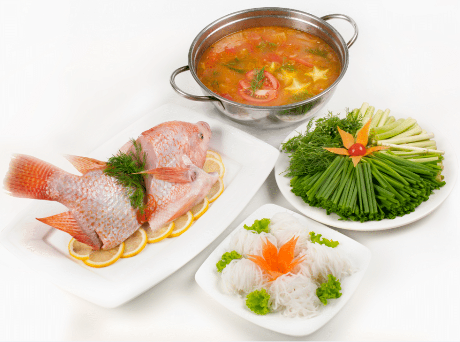 cá diêu hồng biển nấu lẩu