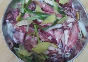 mực trứng hấp gừng