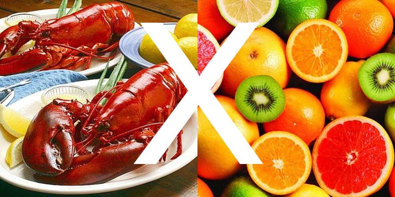 trái cây nào không nên ăn cùng với hải sản
