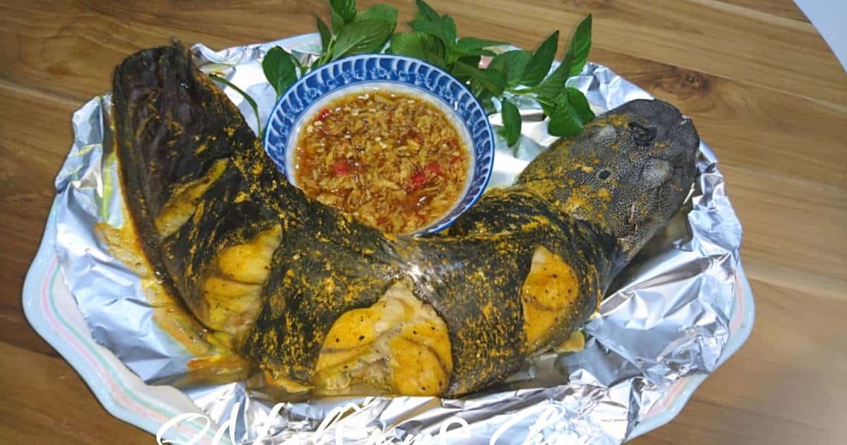 cá trê nướng mắm gừng