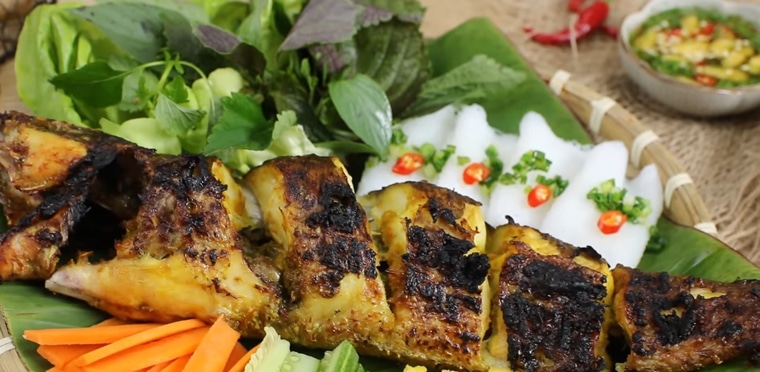 cá lóc nướng riềng sả