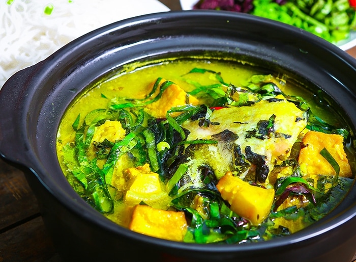 cá lóc um chuối xanh