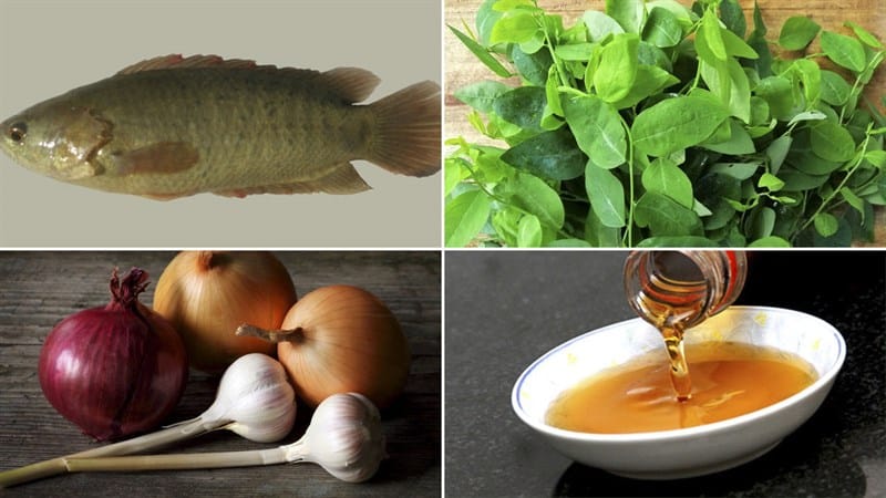 cá rô nấu canh rau ngót