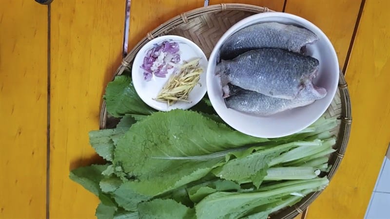 canh cá rô rau cải