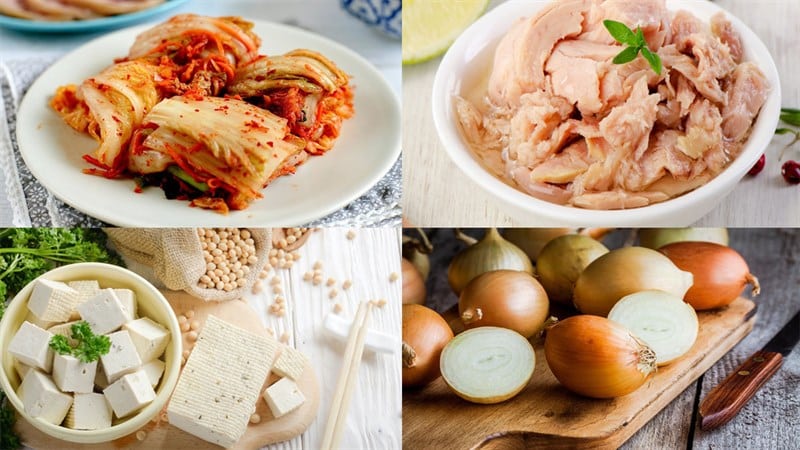 canh chua kim chi cá ngừ