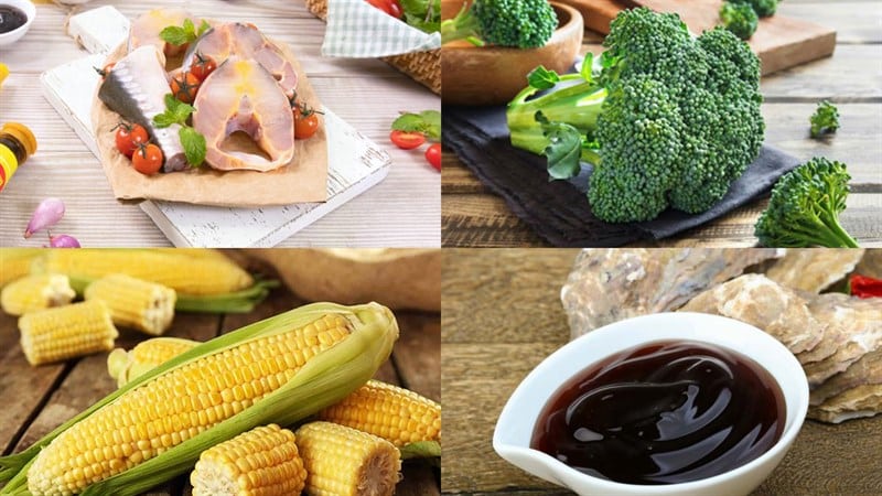 cá tầm nướng rau củ