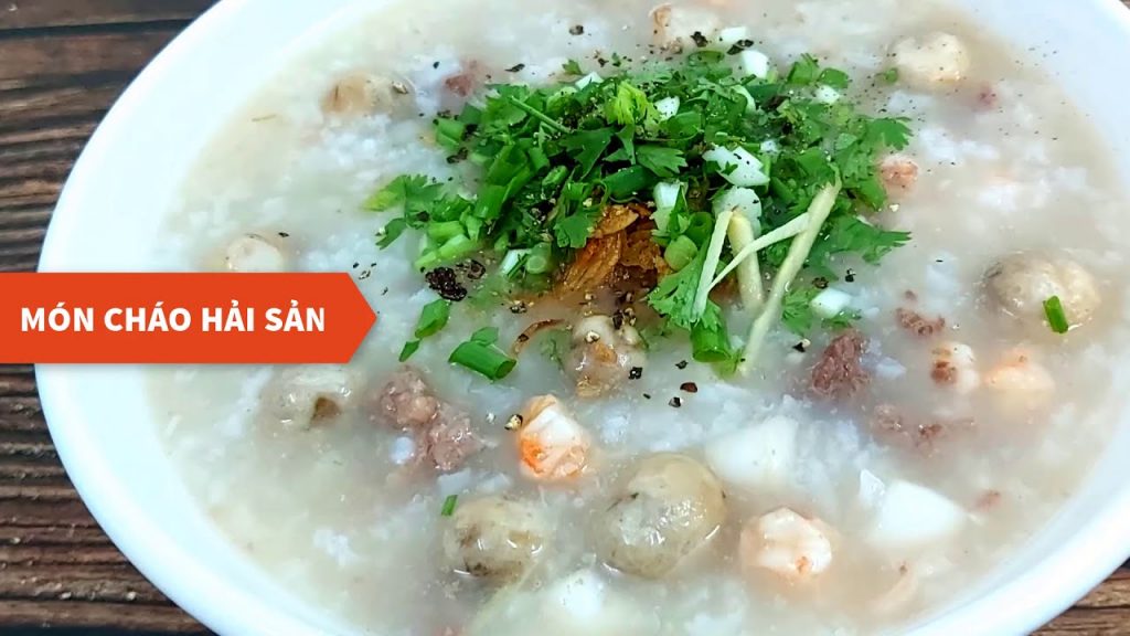 náu cháo hải sản