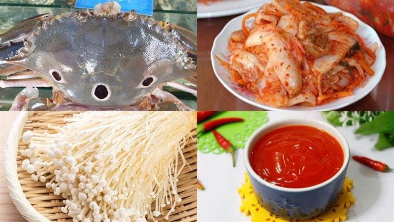 canh kim chi ghẹ cay