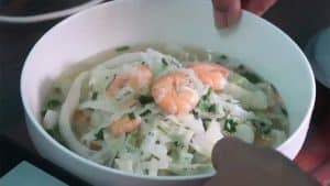 canh cải nấu tôm